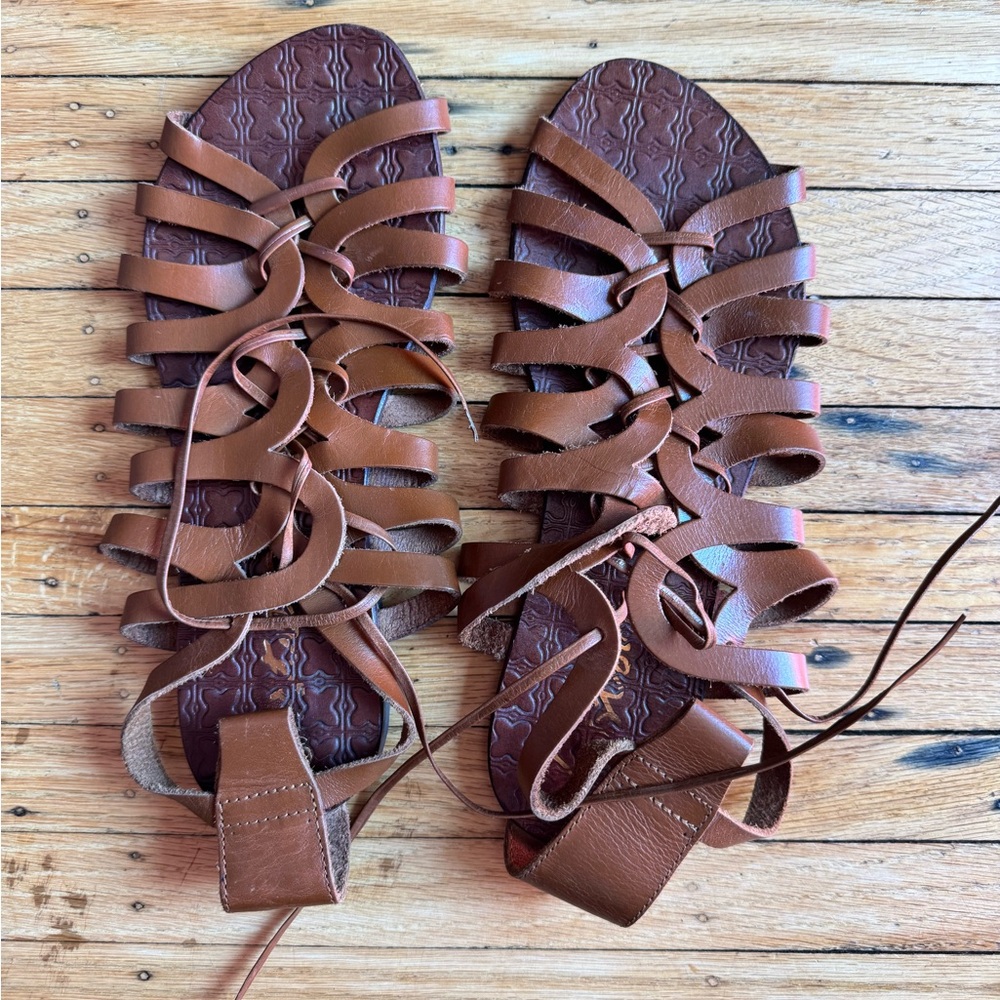 Brown Leather Gladiator Sandals